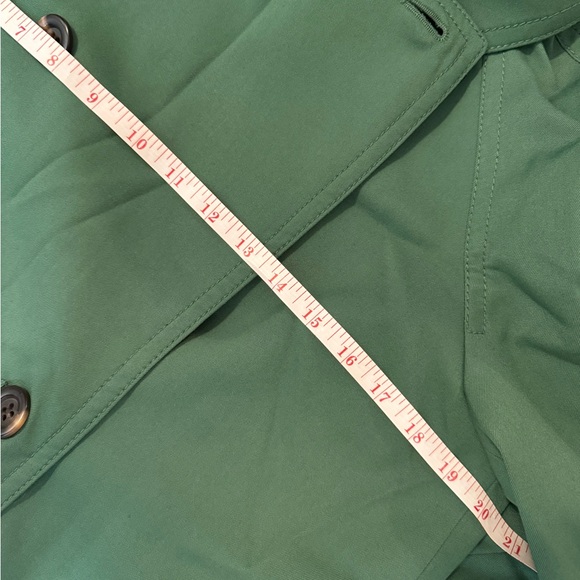 Ann Taylor Classic Green Pleated Back Trench Coat - Picture 11 of 11